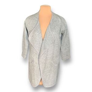 Unbranded Cardigan Coat Heather Gray Open Front Mid Length